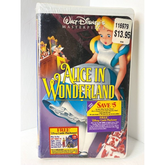Alice In Wonderland Walt Disney's Masterpiece Collection VHS Rare Package SEALED